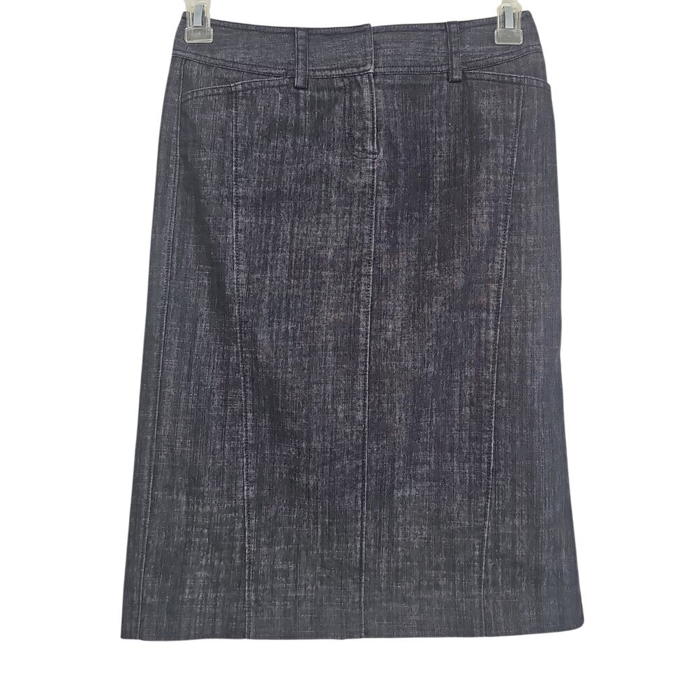 J Crew Denim Pencil Skirt Womens 2 Black Knee Length Office